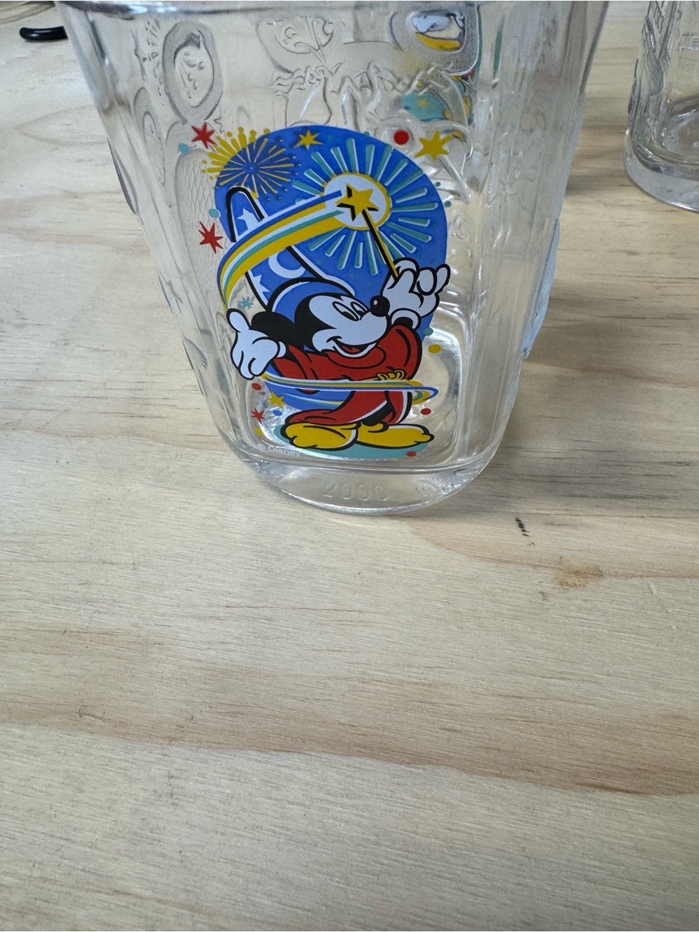 Disney Sorcerer Mickey Glass Cup - Blue, Red, Yellow, Black- 4 McDonalds cups